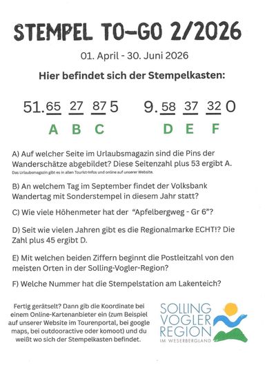 Rätsel zum Sonderstempel 2v4 2026